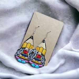Pencil Gnome Dangle Earrings